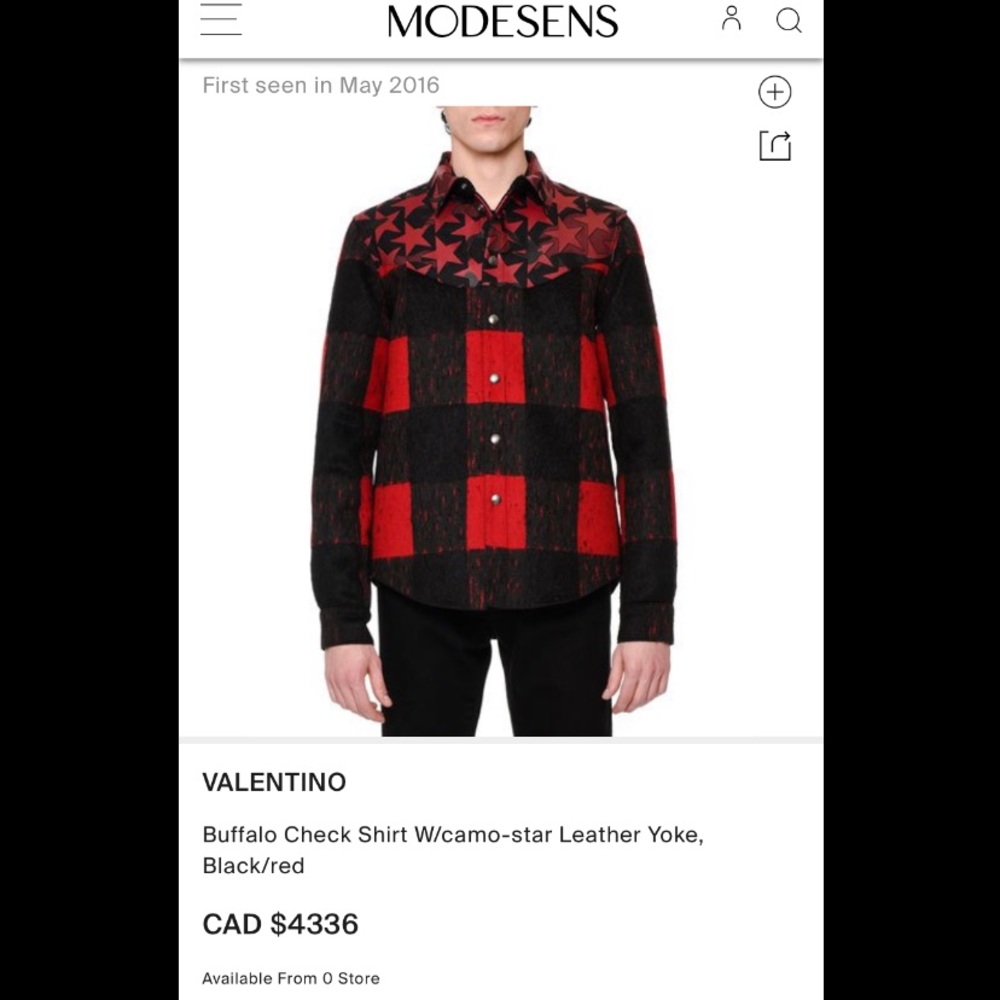 VALENTINO Buffalo Shirt Jacket, Plaid & Leather - Picture 8 of 8